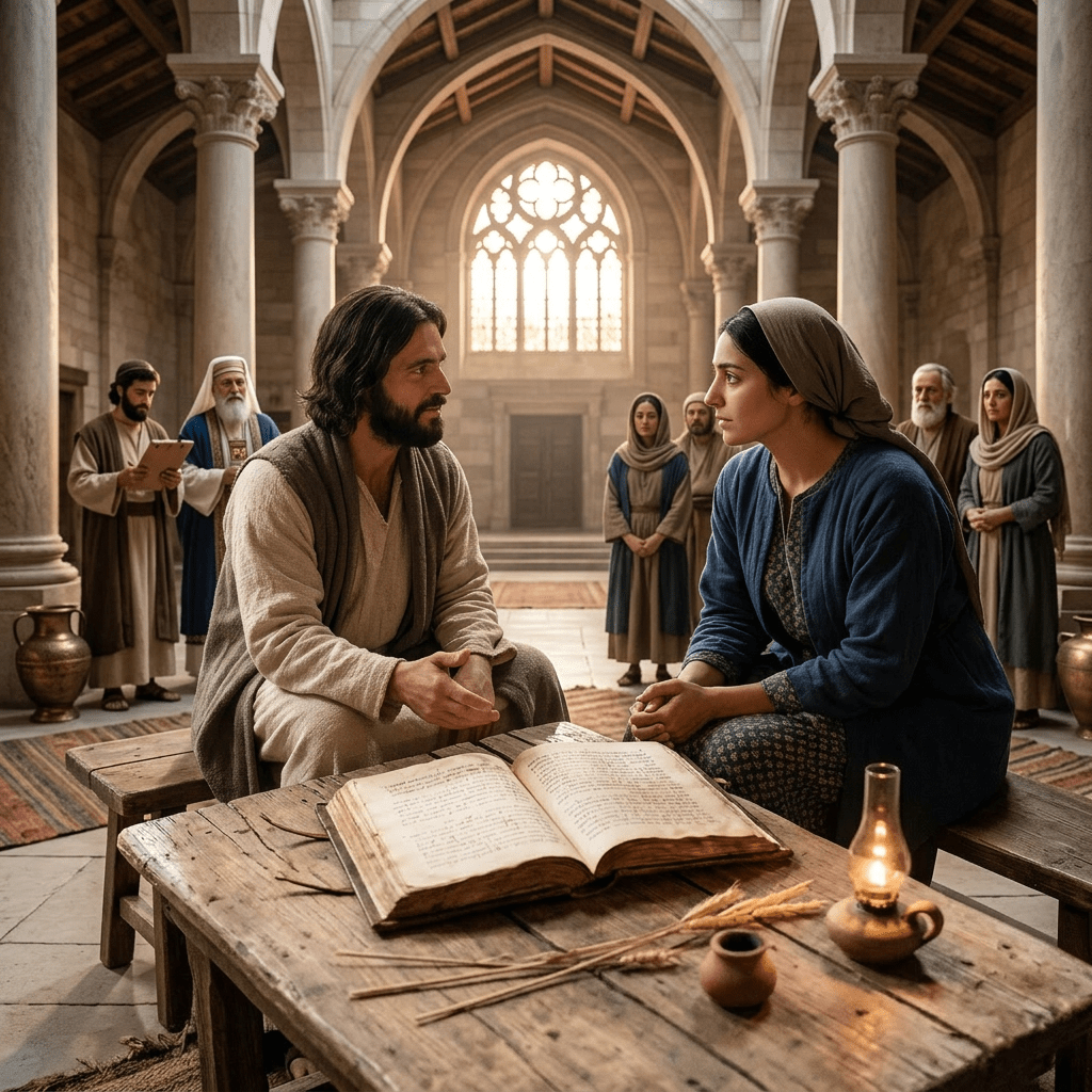 Jeesus opetti naista ylistämään Jumalaa
